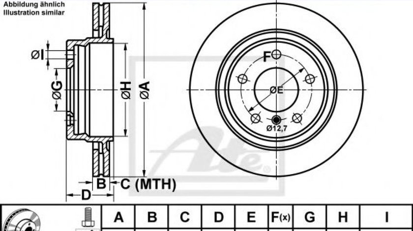 Disc frana BMW Seria 3 Cabriolet (E46) (2000 - 2007) ATE 24.0119-0108.1 piesa NOUA