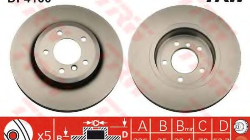 Disc frana BMW Seria 3 Cabriolet (E46) (2000 - 2007) TRW DF4166 piesa NOUA