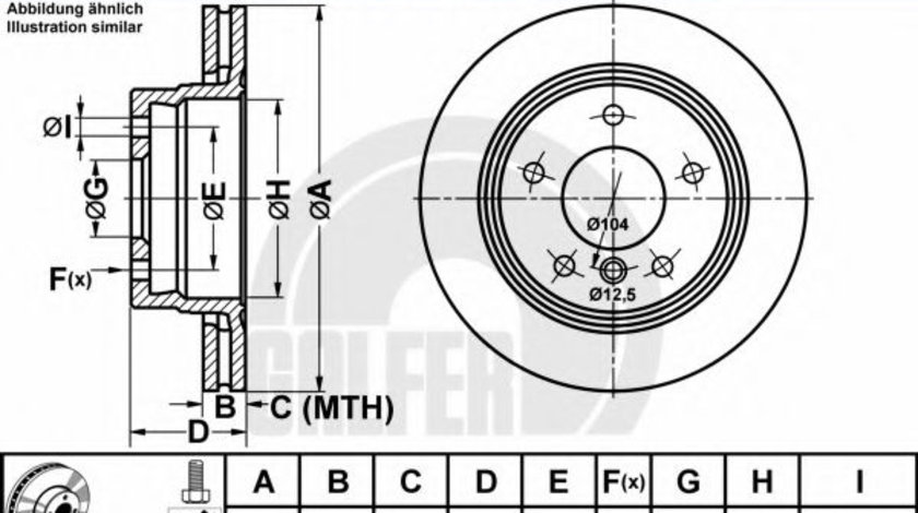 Disc frana BMW Seria 3 Cabriolet (E46) (2000 - 2007) GALFER B1.G219-0107.1 piesa NOUA