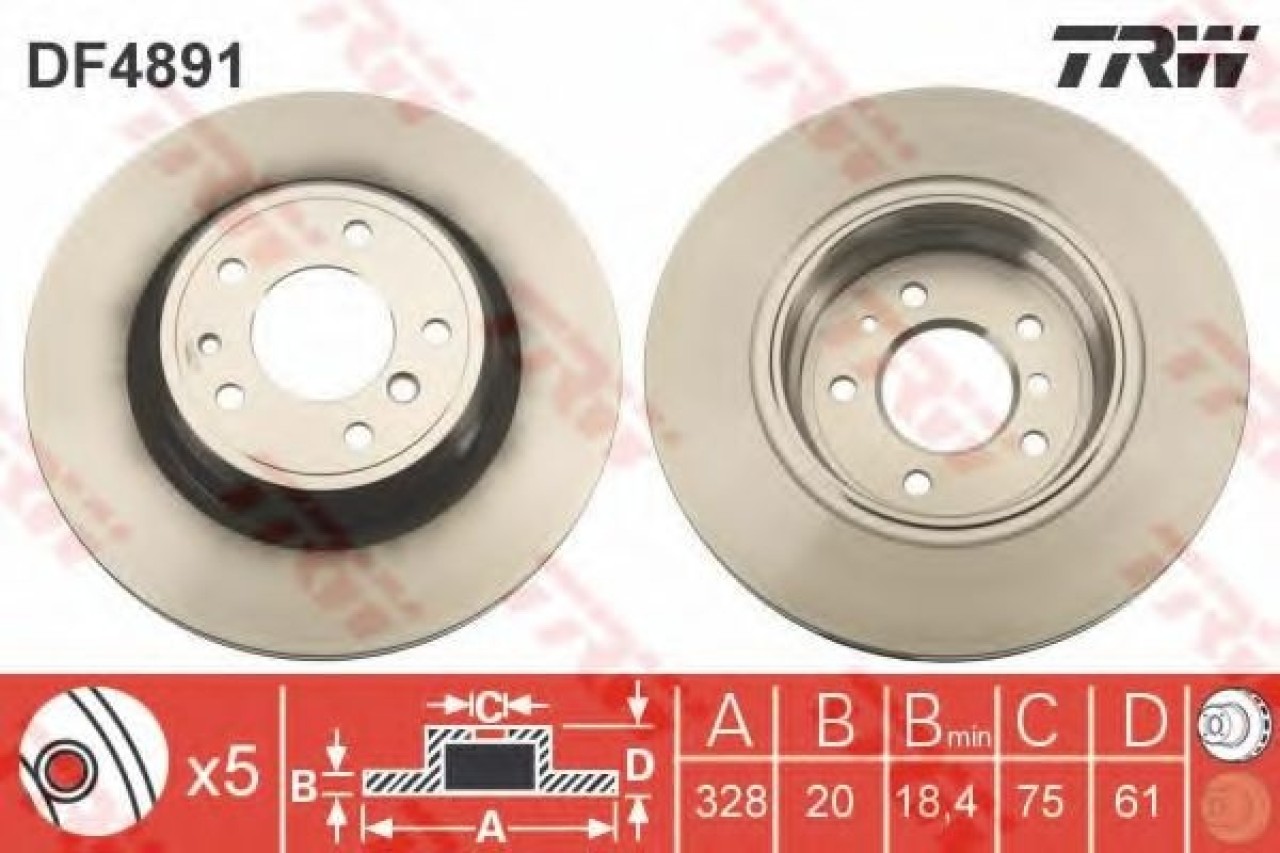 Disc frana BMW Seria 3 Cabriolet (E46) (2000 - 2007) TRW DF4891 piesa NOUA