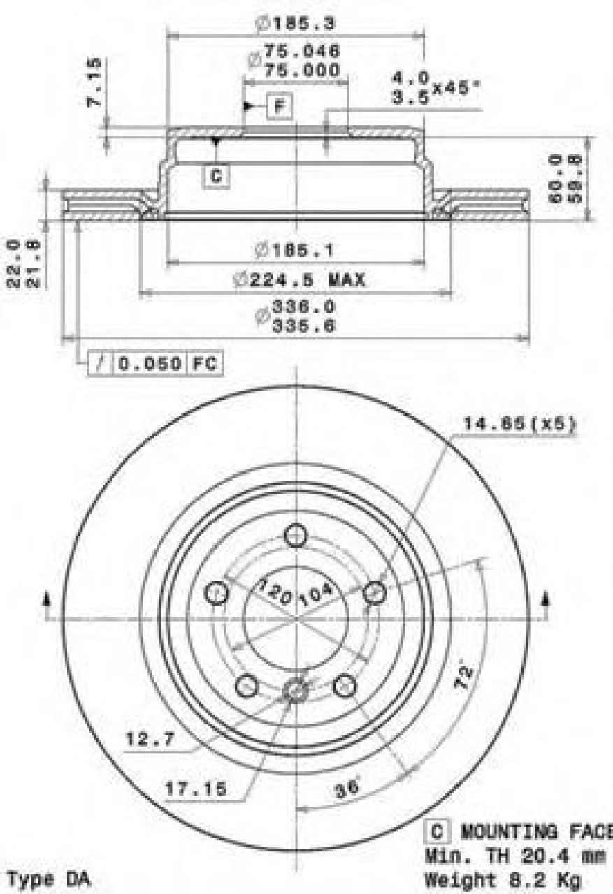 Disc frana BMW Seria 3 Cabriolet (E93) (2006 - 2013) BREMBO 09.A270.11 piesa NOUA