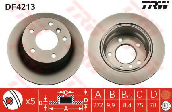 Disc frana BMW Seria 3 Compact (E36) (1994 - 2000) TRW DF4213 piesa NOUA