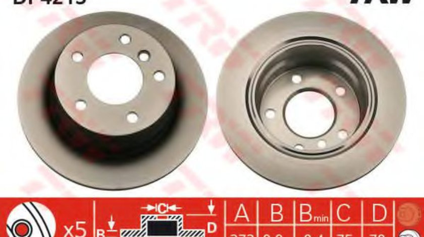 Disc frana BMW Seria 3 Compact (E36) (1994 - 2000) TRW DF4213 piesa NOUA