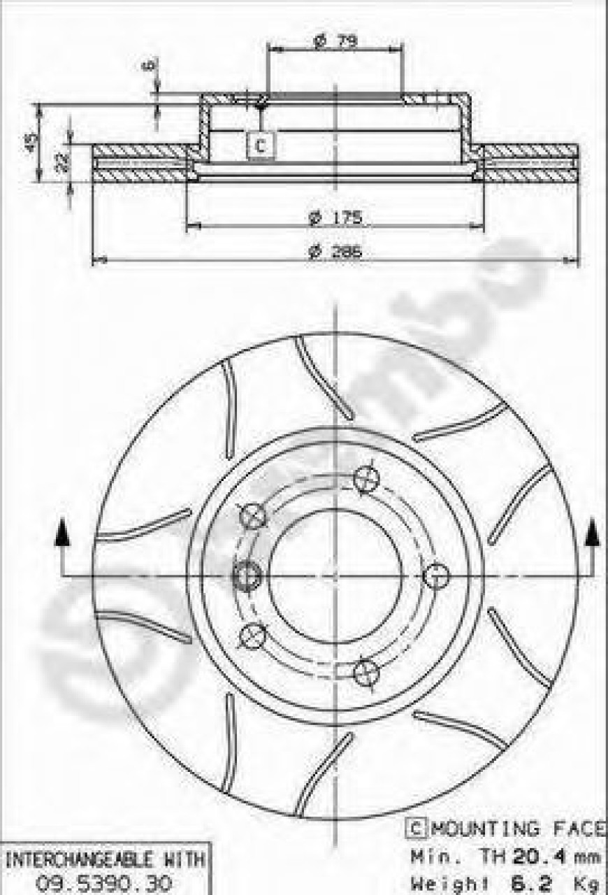 Disc frana BMW Seria 3 Compact (E46) (2001 - 2005) BREMBO 09.5390.77 piesa NOUA