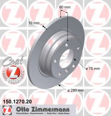 Disc frana BMW Seria 3 Compact (E46) (2001 - 2005) ZIMMERMANN 150.1270.20 piesa NOUA