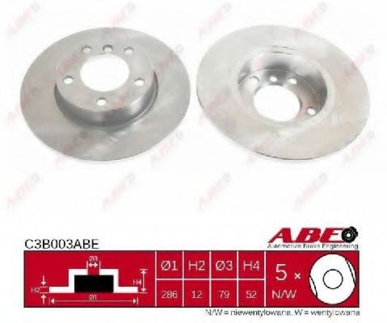 Disc frana BMW Seria 3 Cupe (E36) (1992 - 1999) ABE C3B003ABE piesa NOUA