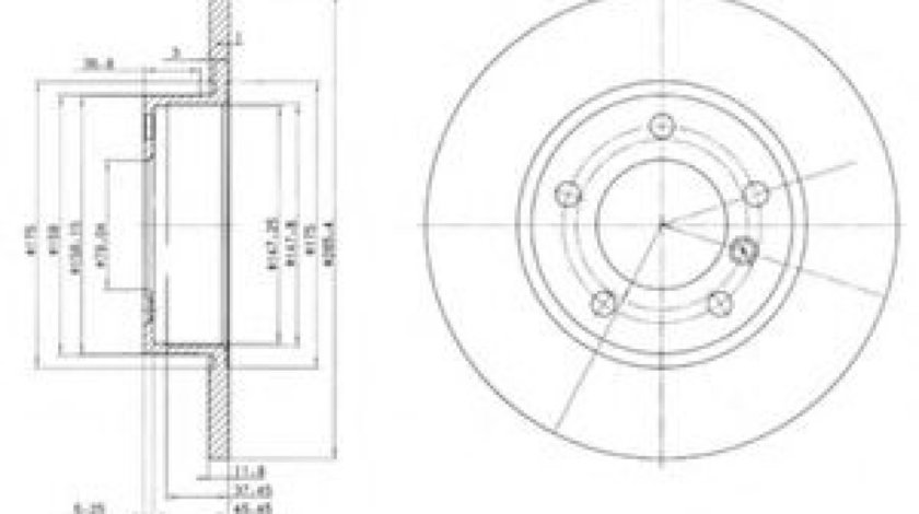 Disc frana BMW Seria 3 Cupe (E36) (1992 - 1999) DELPHI BG2622 piesa NOUA