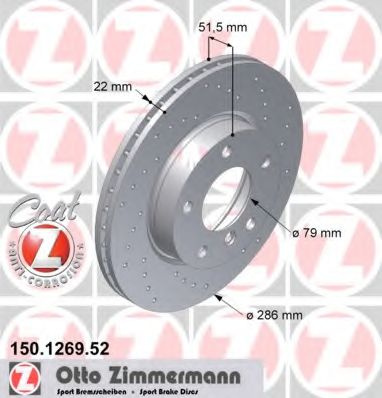 Disc frana BMW Seria 3 Cupe (E36) (1992 - 1999) ZIMMERMANN 150.1269.52 piesa NOUA
