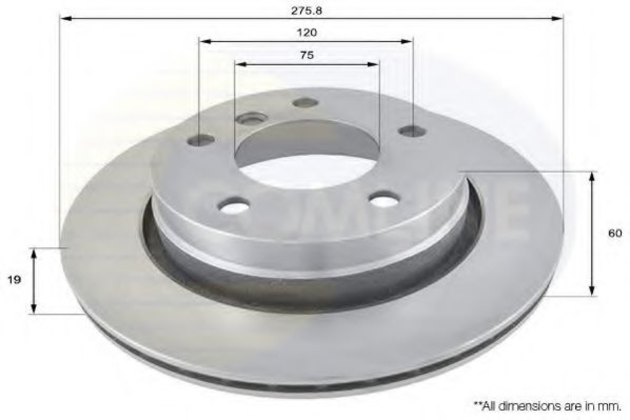 Disc frana BMW Seria 3 Cupe (E46) (1999 - 2006) COMLINE ADC1704V piesa NOUA