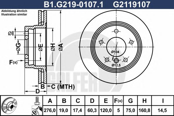 Disc frana BMW Seria 3 Cupe (E46) (1999 - 2006) GALFER B1.G219-0107.1 piesa NOUA