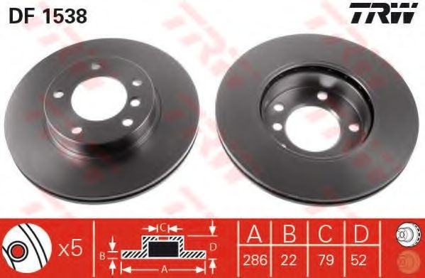 Disc frana BMW Seria 3 Cupe (E46) (1999 - 2006) TRW DF1538 piesa NOUA