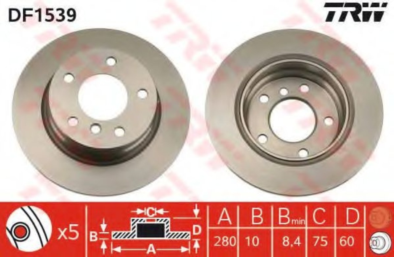 Disc frana BMW Seria 3 Cupe (E46) (1999 - 2006) TRW DF1539 piesa NOUA