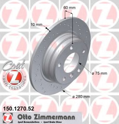 Disc frana BMW Seria 3 Cupe (E46) (1999 - 2006) ZIMMERMANN 150.1270.52 piesa NOUA