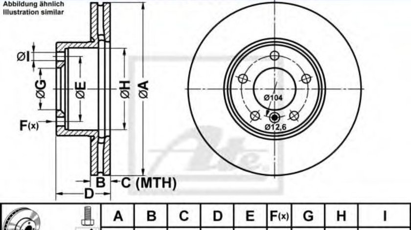 Disc frana BMW Seria 3 Cupe (E92) (2006 - 2013) ATE 24.0124-0203.1 piesa NOUA