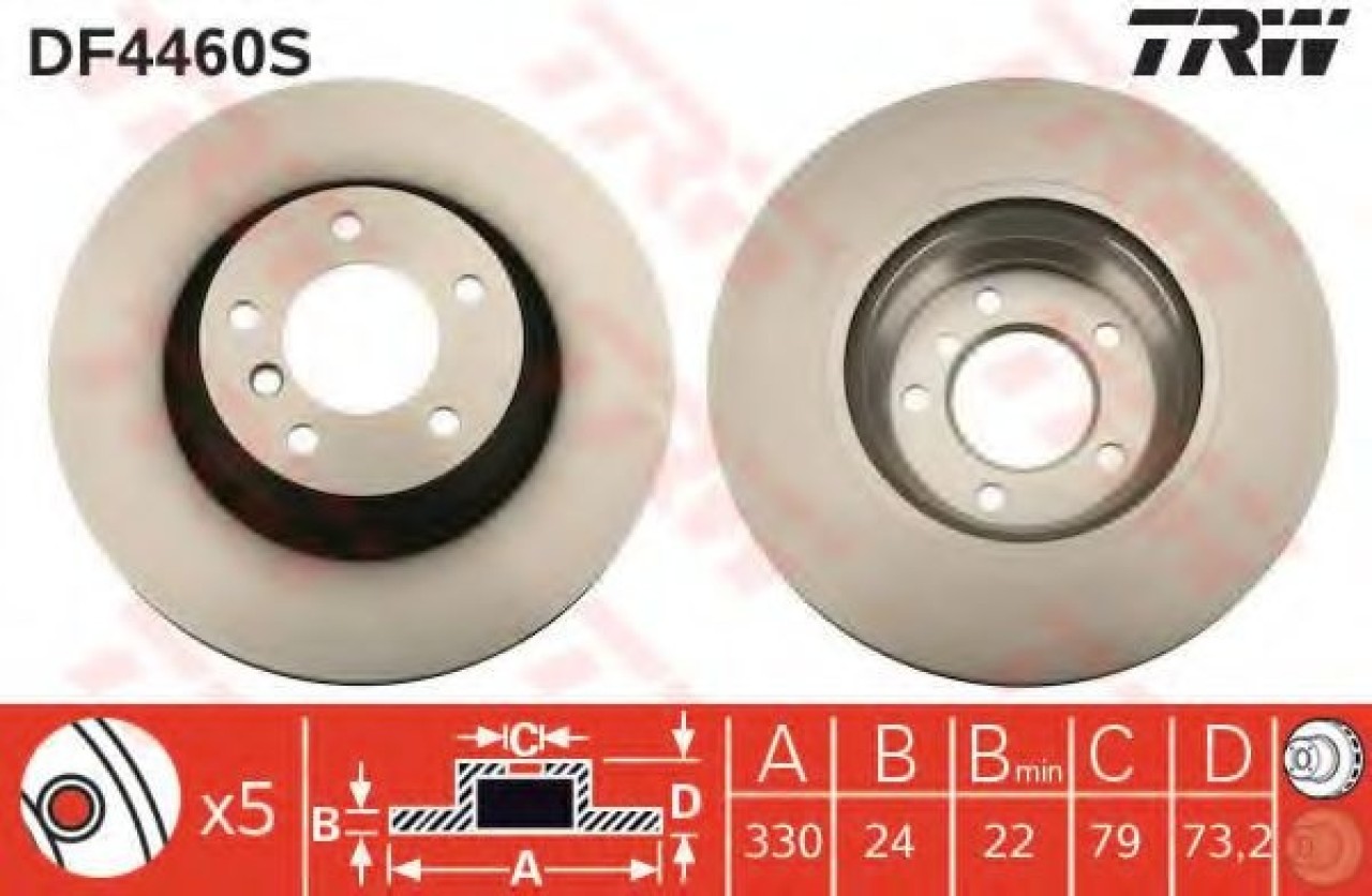 Disc frana BMW Seria 3 Cupe (E92) (2006 - 2013) TRW DF4460S piesa NOUA