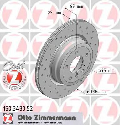 Disc frana BMW Seria 3 Cupe (E92) (2006 - 2013) ZIMMERMANN 150.3430.52 piesa NOUA