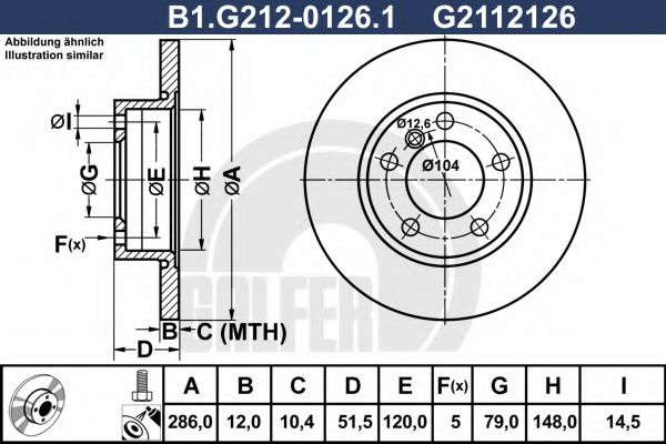 Disc frana BMW Seria 3 (E36) (1990 - 1998) GALFER B1.G212-0126.1 piesa NOUA