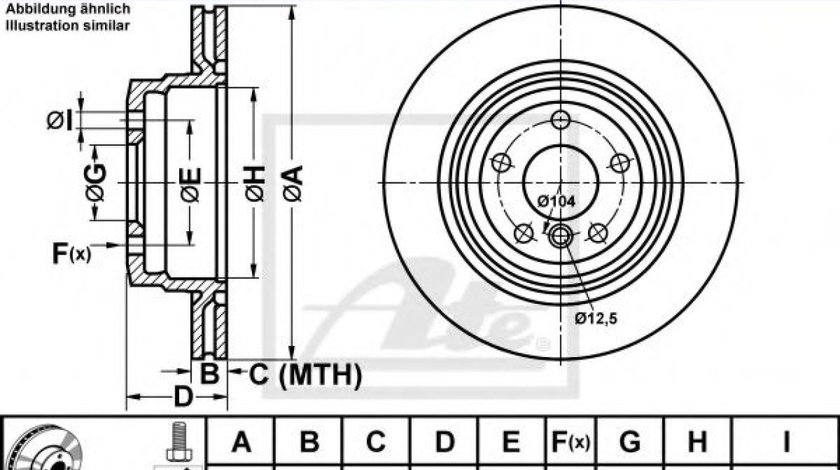 Disc frana BMW Seria 3 (E90) (2005 - 2011) ATE 24.0122-0236.1 piesa NOUA