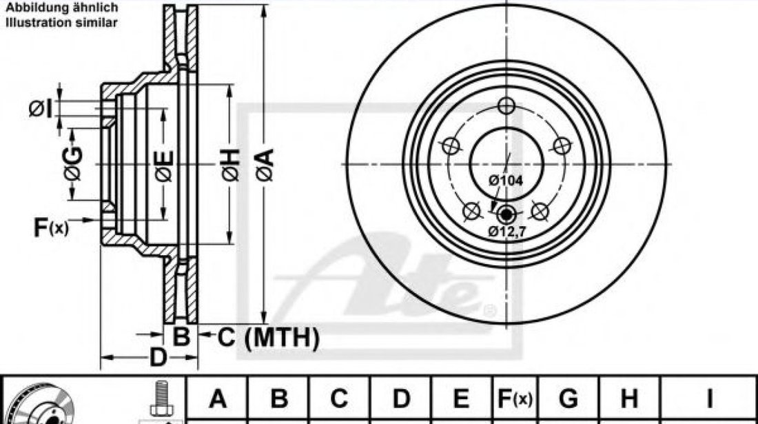 Disc frana BMW Seria 3 (E90) (2005 - 2011) ATE 24.0124-0200.1 piesa NOUA