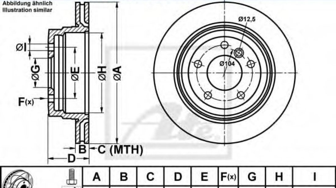 Disc frana BMW Seria 3 (E90) (2005 - 2011) ATE 24.0320-0204.1 piesa NOUA