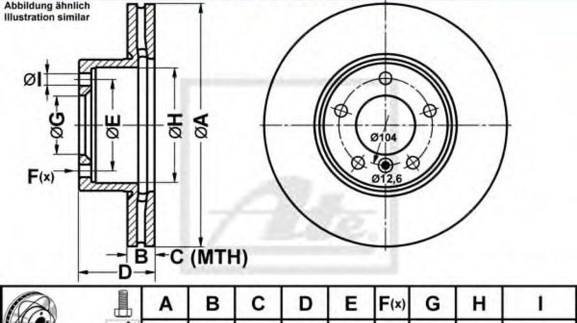 Disc frana BMW Seria 3 (E90) (2005 - 2011) ATE 24.0324-0203.1 piesa NOUA