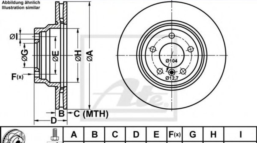 Disc frana BMW Seria 3 (E90) (2005 - 2011) ATE 24.0324-0200.1 piesa NOUA