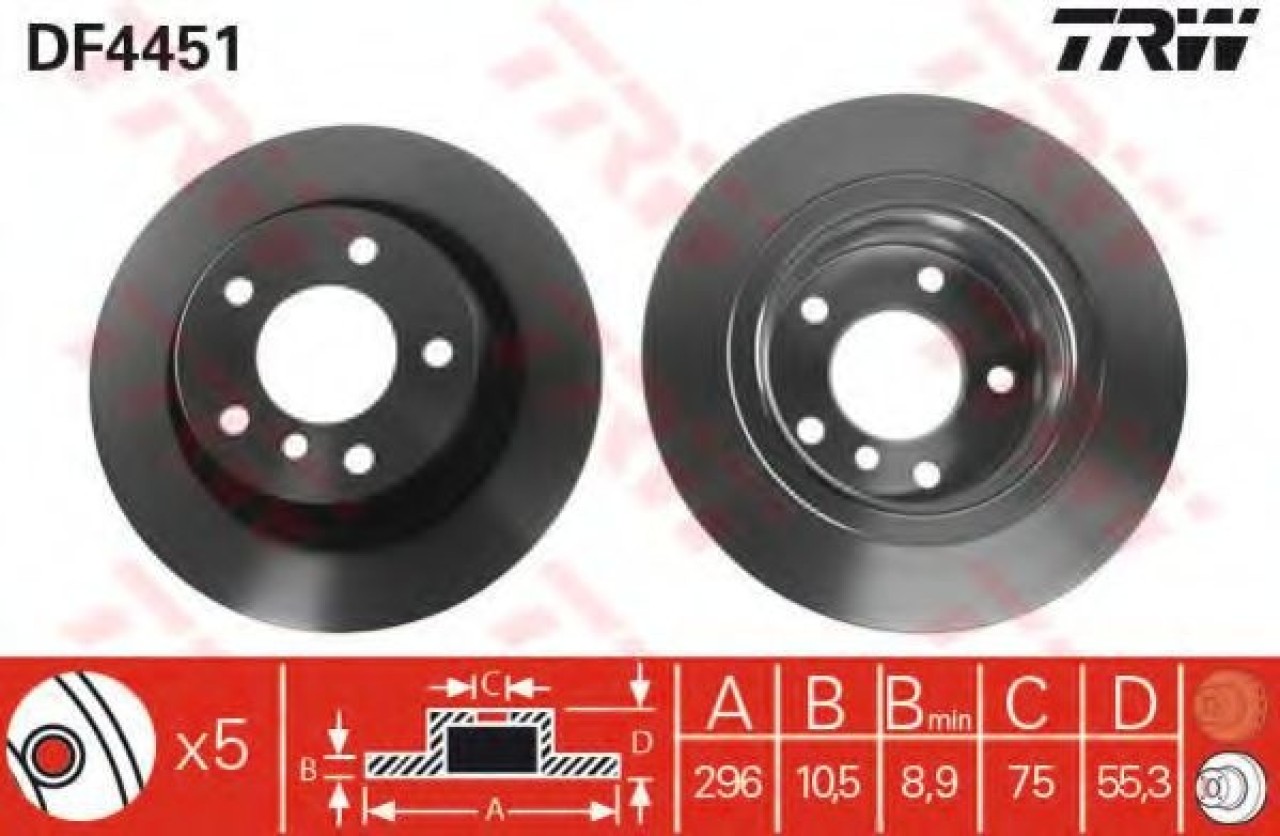 Disc frana BMW Seria 3 (E90) (2005 - 2011) TRW DF4451 piesa NOUA
