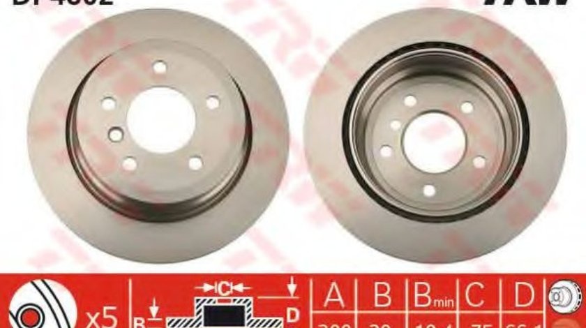 Disc frana BMW Seria 3 (E90) (2005 - 2011) TRW DF4802 piesa NOUA