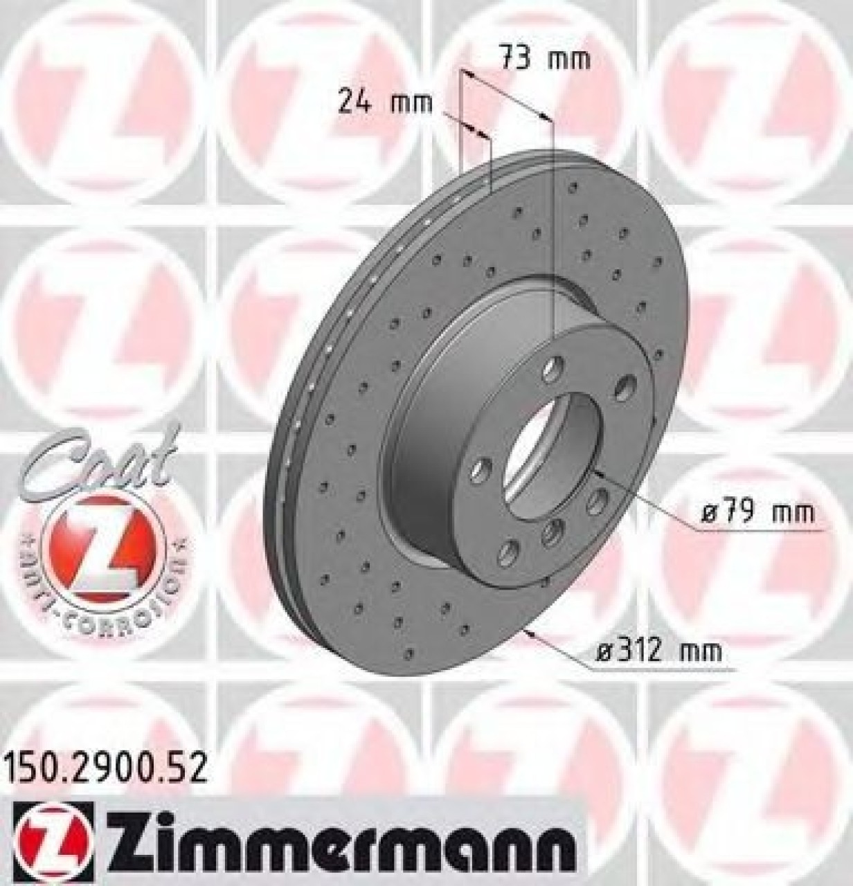 Disc frana BMW Seria 3 (E90) (2005 - 2011) ZIMMERMANN 150.2900.52 piesa NOUA