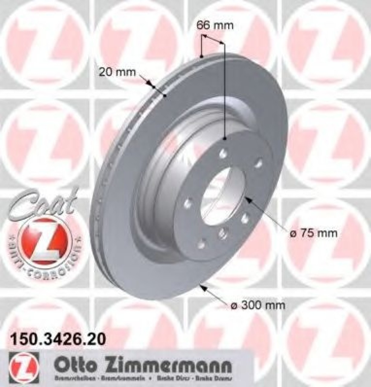 Disc frana BMW Seria 3 (E90) (2005 - 2011) ZIMMERMANN 150.3426.20 piesa NOUA