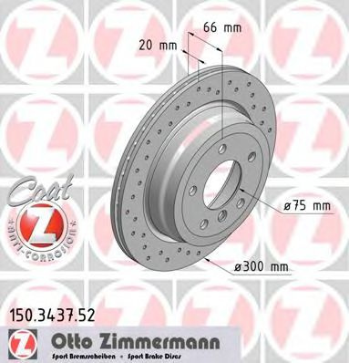Disc frana BMW Seria 3 (E90) (2005 - 2011) ZIMMERMANN 150.3437.52 piesa NOUA