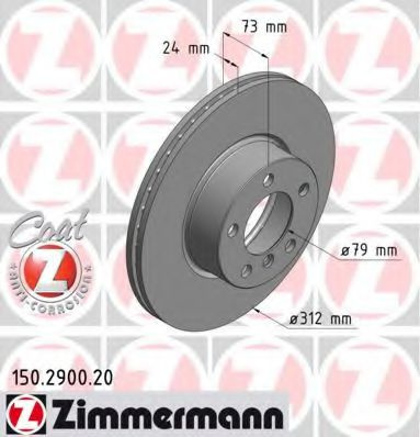 Disc frana BMW Seria 3 (E90) (2005 - 2011) ZIMMERMANN 150.2900.20 piesa NOUA