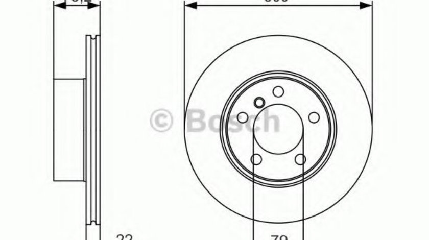 Disc frana BMW Seria 3 (F30, F35, F80) (2011 - 2016) BOSCH 0 986 479 A18 piesa NOUA