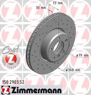 Disc frana BMW Seria 3 Gran Turismo (F34) (2013 - 2016) ZIMMERMANN 150.2903.52 piesa NOUA