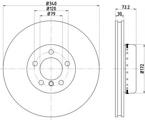 Disc frana BMW Seria 3 Gran Turismo (F34) (2013 - 2016) TEXTAR 92264925 piesa NOUA