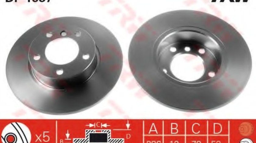 Disc frana BMW Seria 3 Touring (E36) (1995 - 1999) TRW DF1537 piesa NOUA