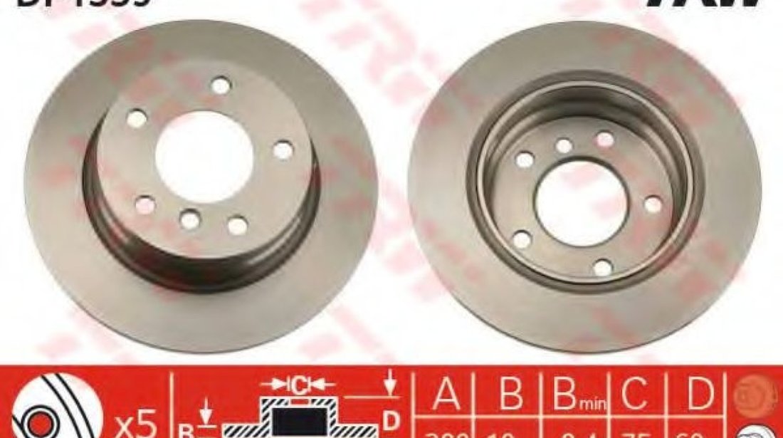 Disc frana BMW Seria 3 Touring (E36) (1995 - 1999) TRW DF1539 piesa NOUA