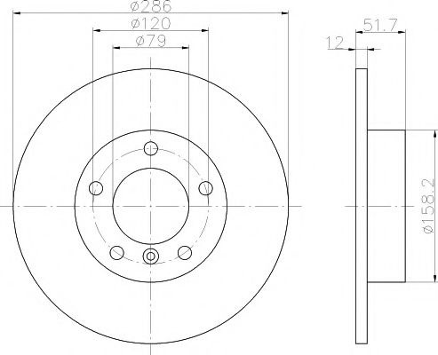 Disc frana BMW Seria 3 Touring (E36) (1995 - 1999) TEXTAR 92055503 piesa NOUA