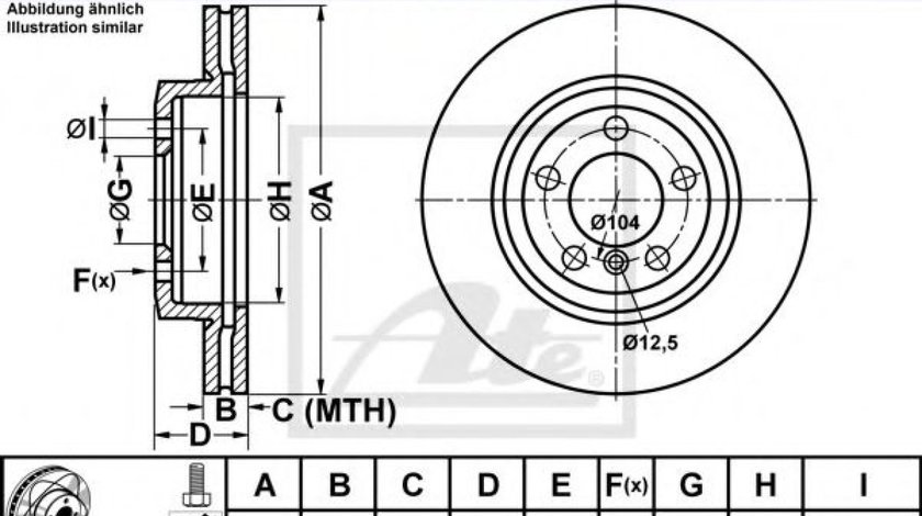 Disc frana BMW Seria 3 Touring (E46) (1999 - 2005) ATE 24.0325-0138.1 piesa NOUA