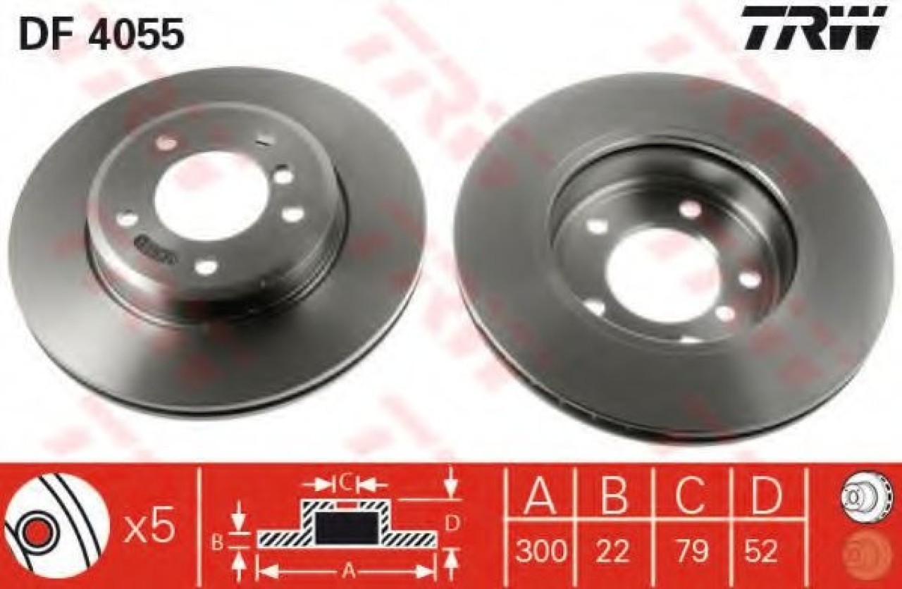Disc frana BMW Seria 3 Touring (E46) (1999 - 2005) TRW DF4055 piesa NOUA