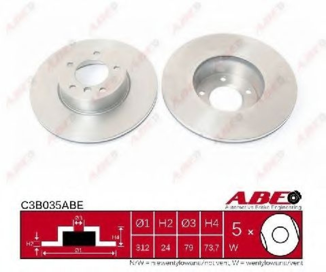 Disc frana BMW Seria 3 Touring (E91) (2005 - 2012) ABE C3B035ABE piesa NOUA
