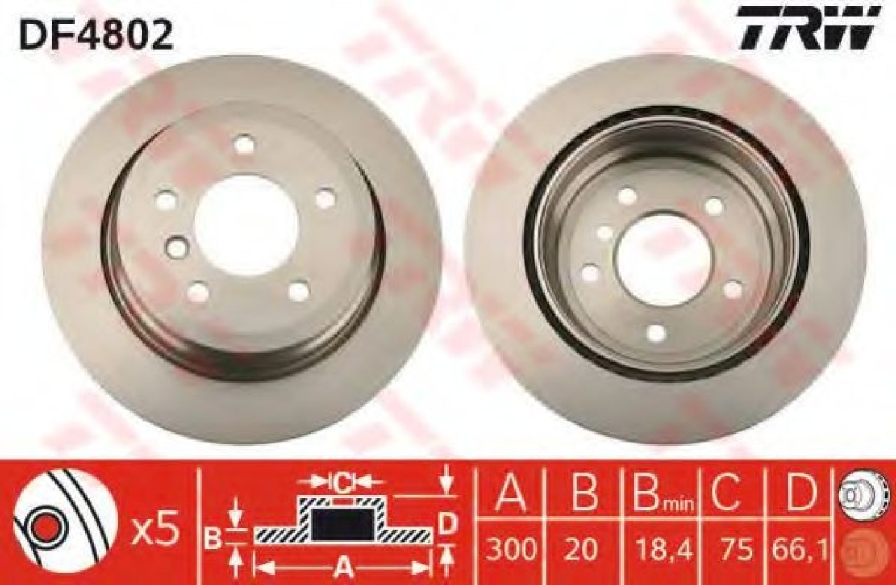 Disc frana BMW Seria 3 Touring (E91) (2005 - 2012) TRW DF4802 piesa NOUA