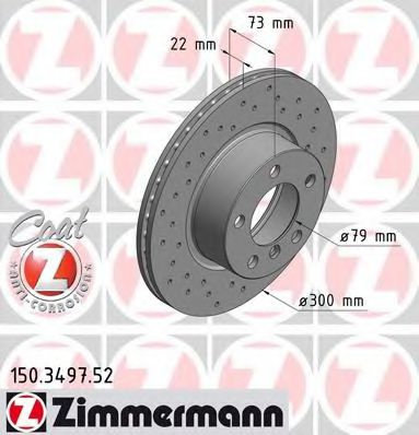 Disc frana BMW Seria 4 Cabriolet (F33, F83) (2013 - 2016) ZIMMERMANN 150.3497.52 piesa NOUA