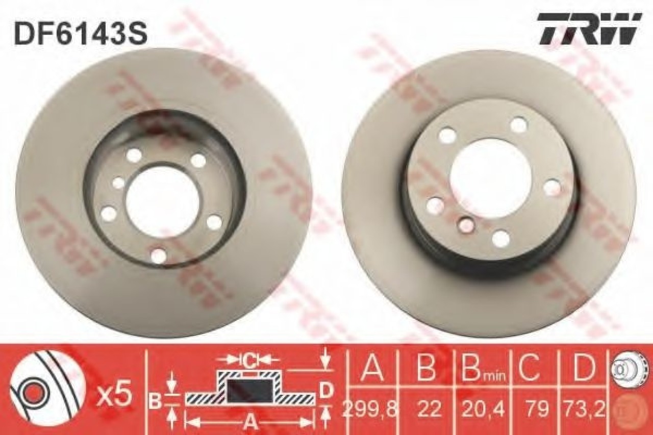 Disc frana BMW Seria 4 Cabriolet (F33, F83) (2013 - 2016) TRW DF6143S piesa NOUA