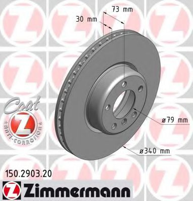 Disc frana BMW Seria 4 Gran Coupe (F36) (2014 - 2016) ZIMMERMANN 150.2903.20 piesa NOUA