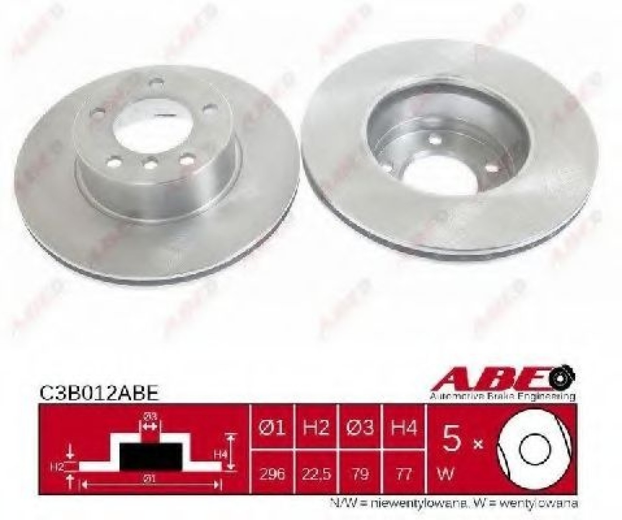 Disc frana BMW Seria 5 (E39) (1995 - 2003) ABE C3B012ABE piesa NOUA