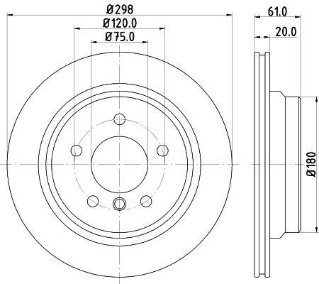 Disc frana BMW Seria 5 (E39) (1995 - 2003) KRIEGER 0950004261 piesa NOUA