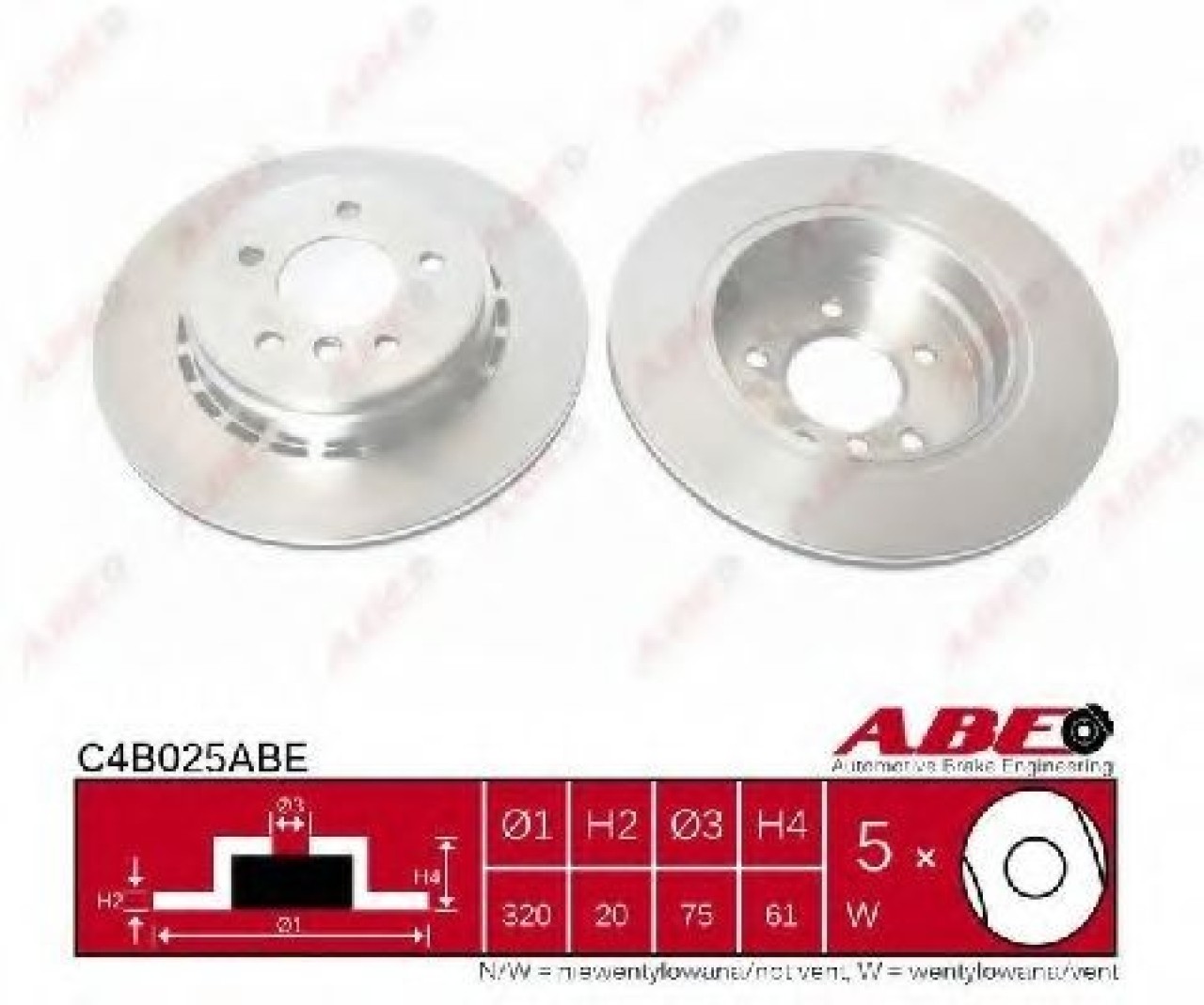Disc frana BMW Seria 5 (E60) (2003 - 2010) ABE C4B025ABE piesa NOUA