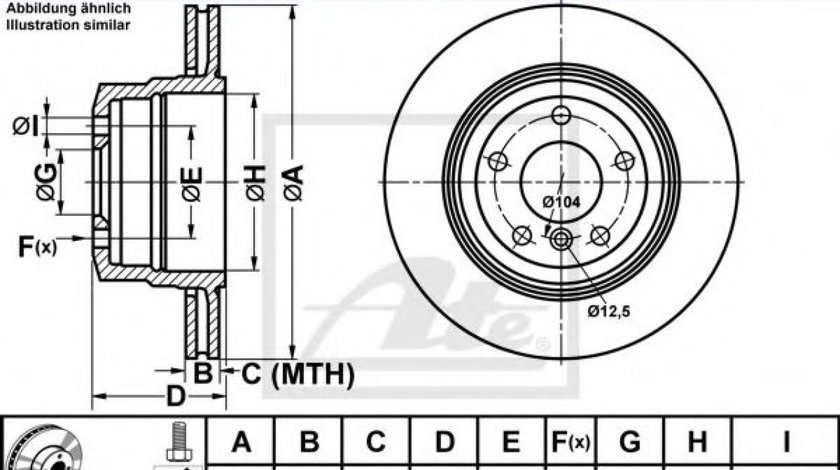 Disc frana BMW Seria 5 (E60) (2003 - 2010) ATE 24.0120-0213.1 piesa NOUA