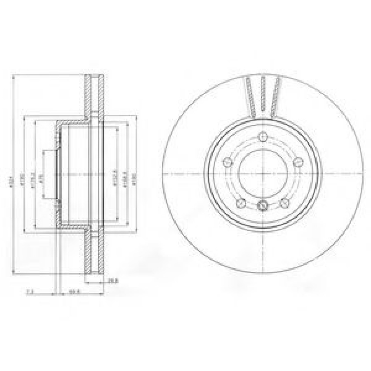 Disc frana BMW Seria 5 (E60) (2003 - 2010) DELPHI BG9871C piesa NOUA